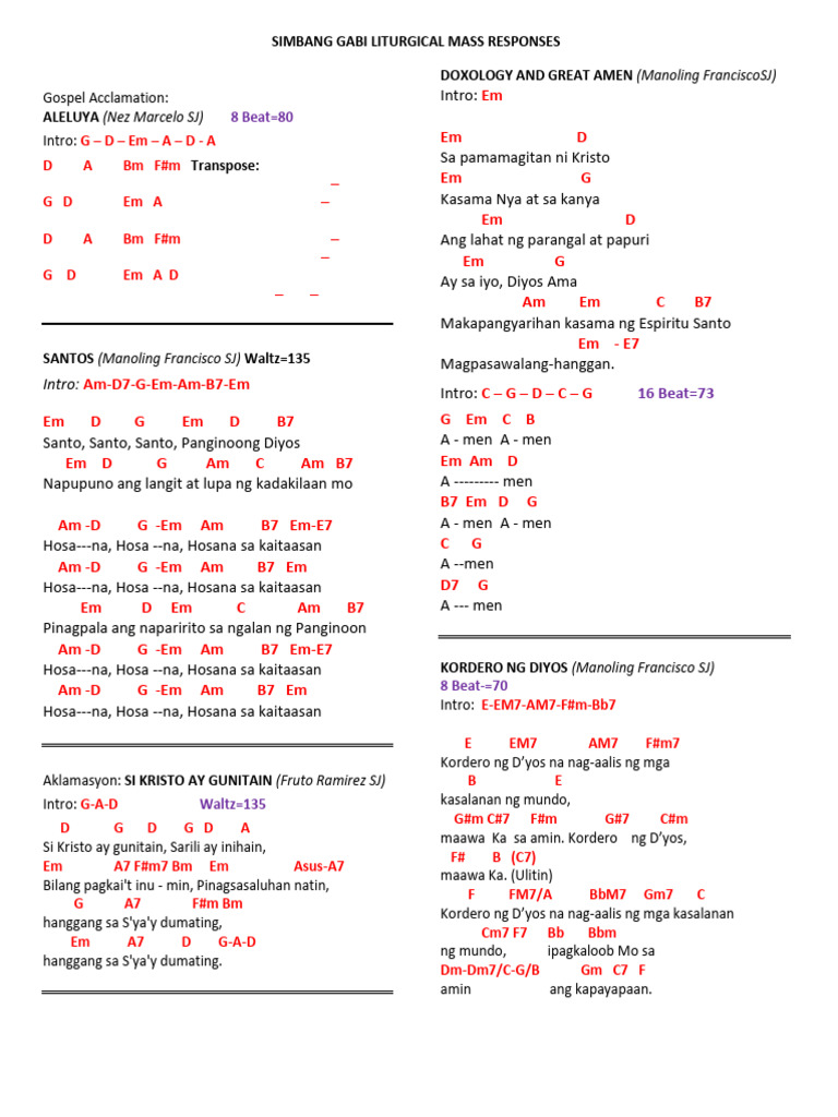 Filipino Liturgical Responses | PDF