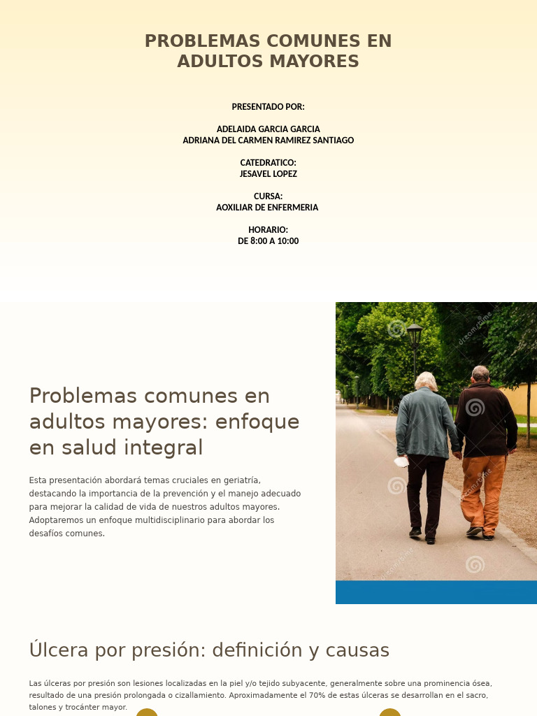 Problemas de Salud en Adultos Mayores | PDF | Sistema inmune ...