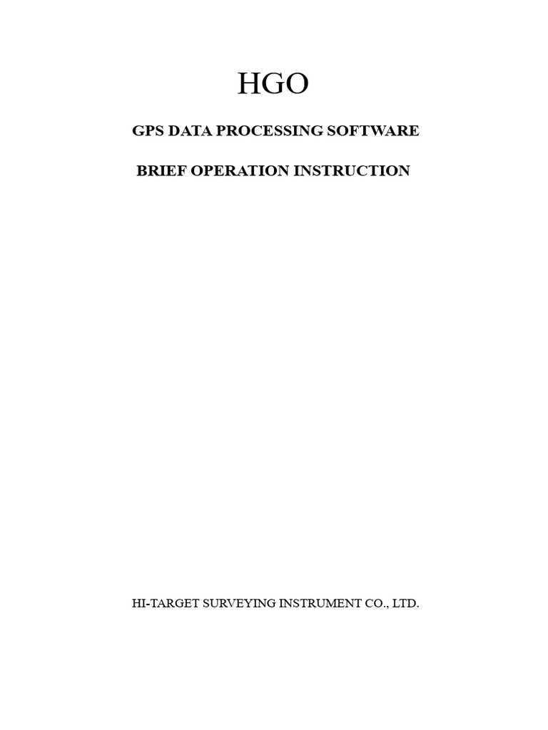 Brief Operation Instruction of HGO | PDF | Surveying | Software Engineering