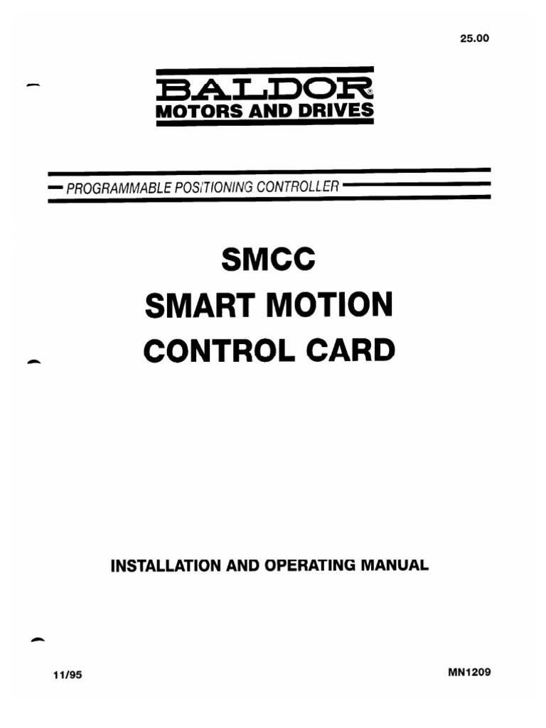 Baldor SMCC Smart Motion Card MN1209 - 11-95 | PDF