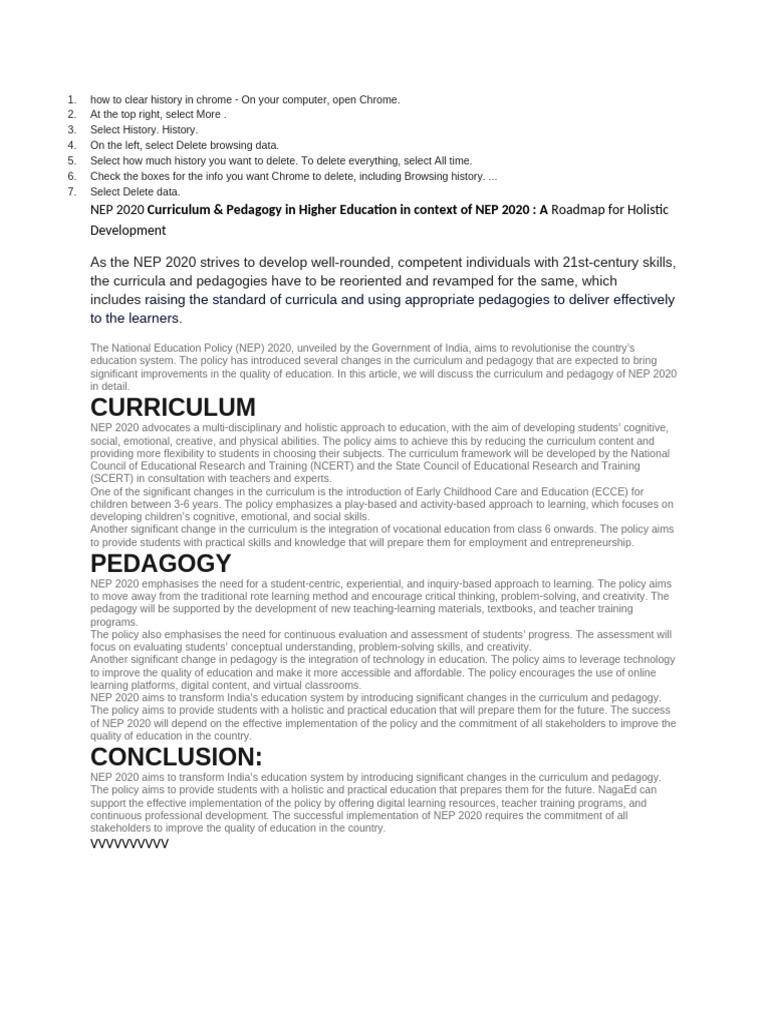 NEP Curriculum & Pedagogy in Higher Education | PDF | Curriculum | Pedagogy