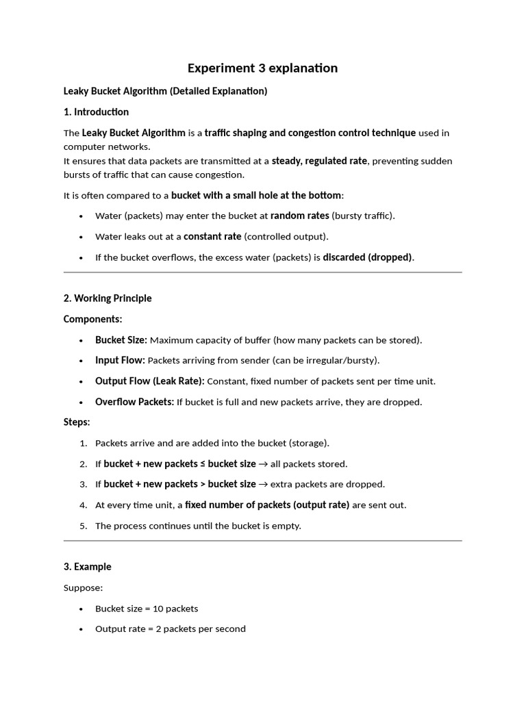 Experiment 3 Explanation | PDF | Quality Of Service | Network Congestion