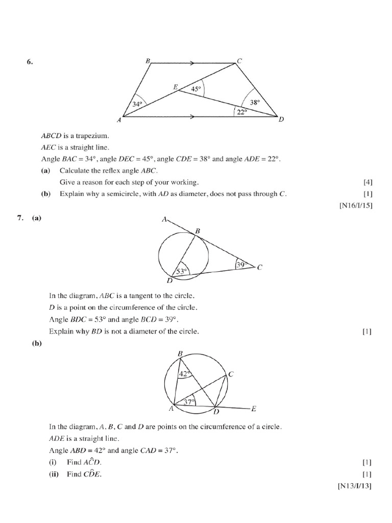 TYS Questions - Circle Properties | PDF