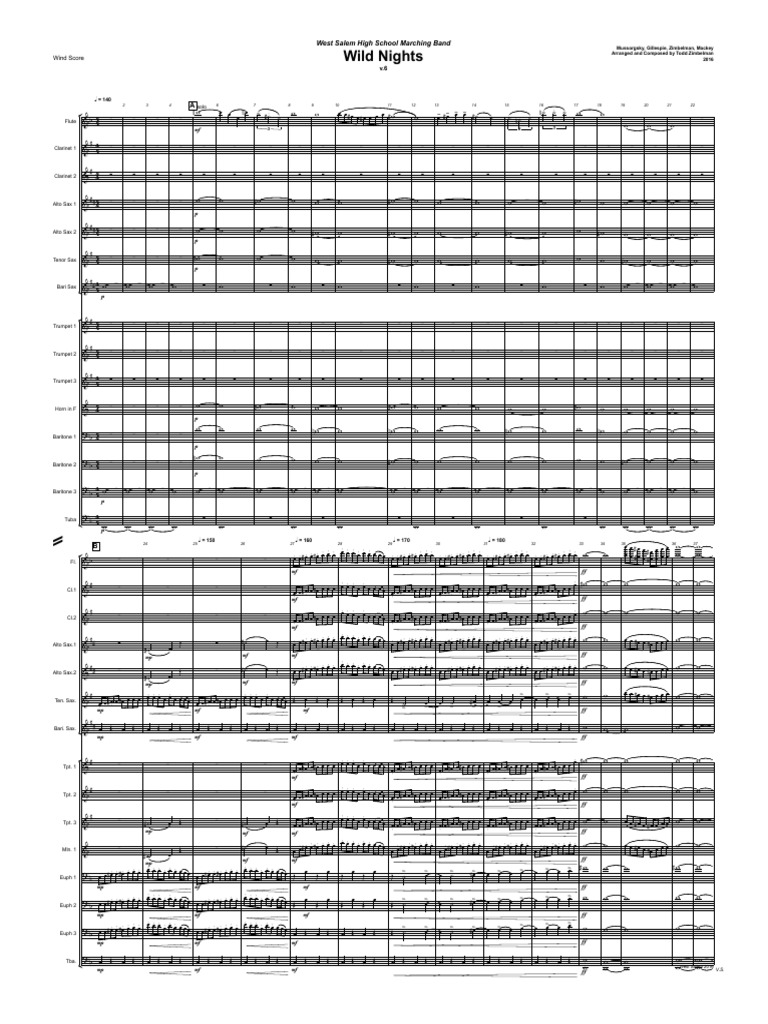 Wild Nights V 6 PDF All Parts and Wind Score | PDF