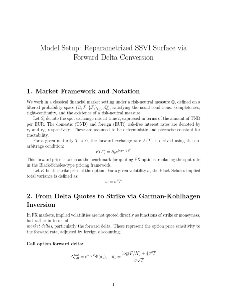 SSVI Surface Model for FX Options | PDF | Moneyness | Mathematical Analysis