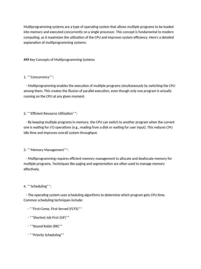 Understanding Multiprogramming Systems | PDF | Scheduling (Computing ...
