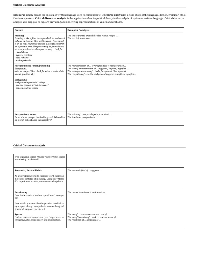Understanding Critical Discourse Analysis | PDF | Semantics | Discourse