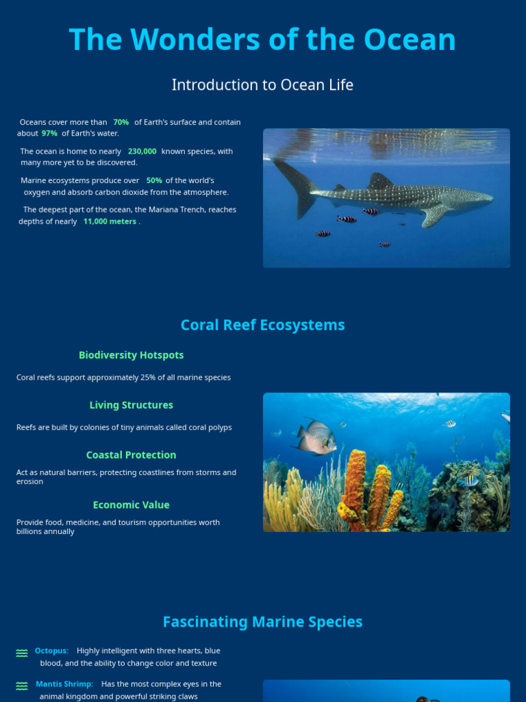 Ocean Life and Conservation Insights | PDF