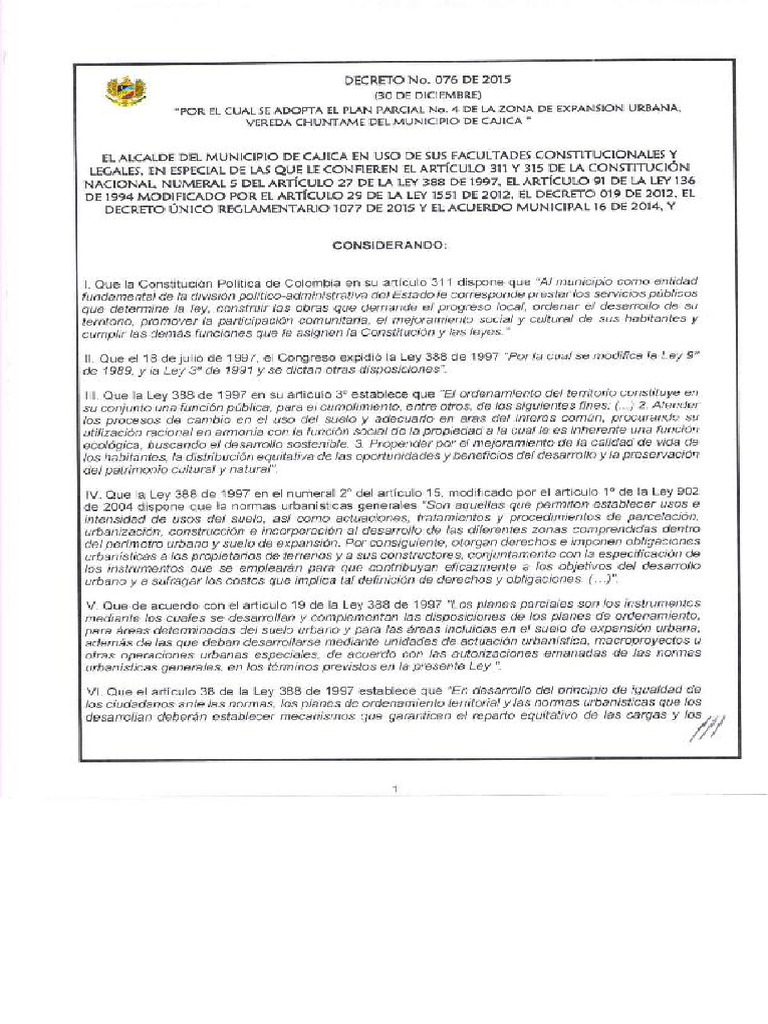 Decreto No. 076 2015 | PDF