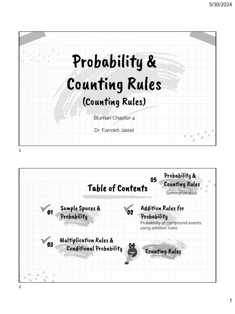 Probability and Counting Rules Explained | PDF