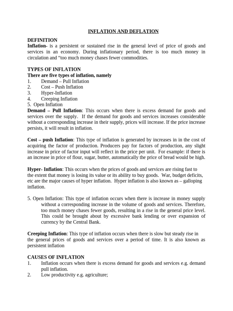 Controlling Inflation: Causes and Effects | PDF | Inflation | Deflation