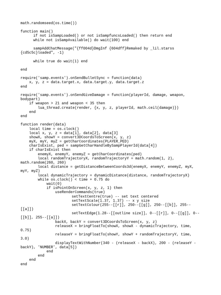 DmgInf Remaked by - Lil - Starss.lua | PDF