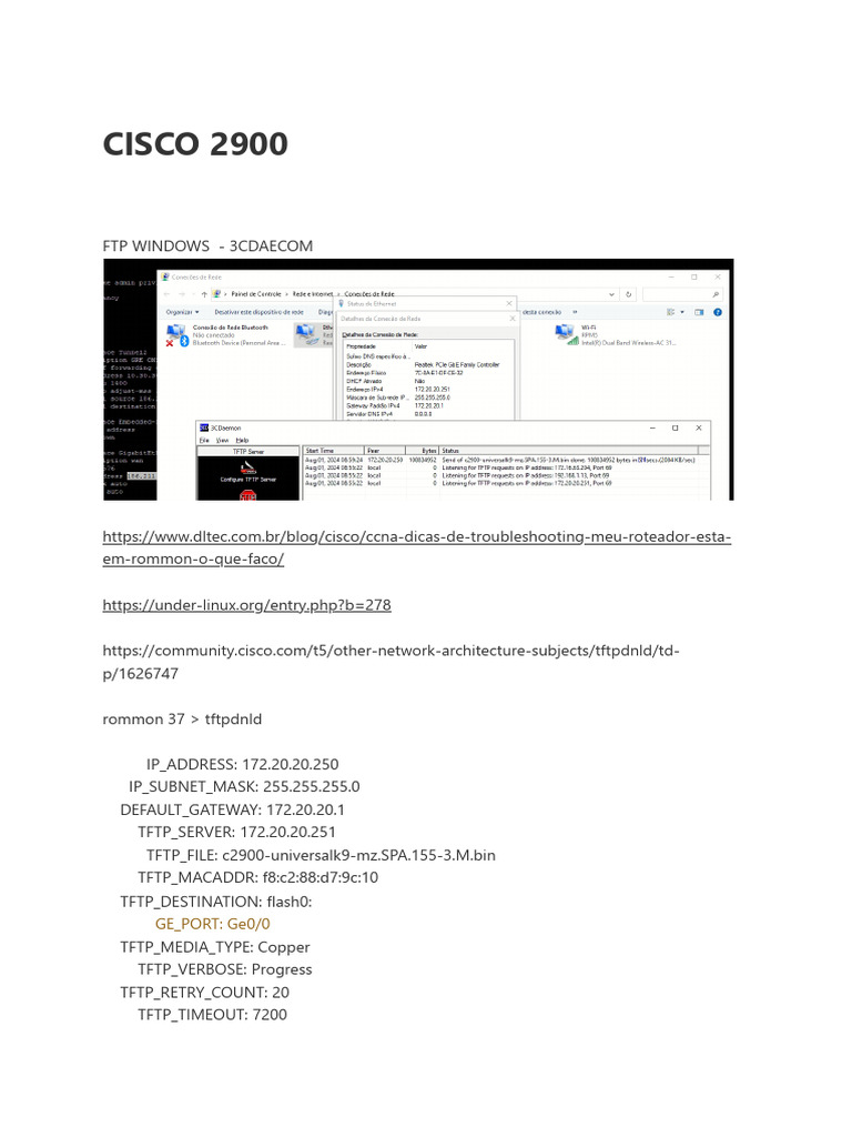 Cisco 2900 Router ROMMON Recovery Guide | PDF