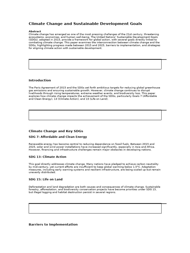 Climate Action and SDG 13 Insights | PDF | Climate Change | Climate ...