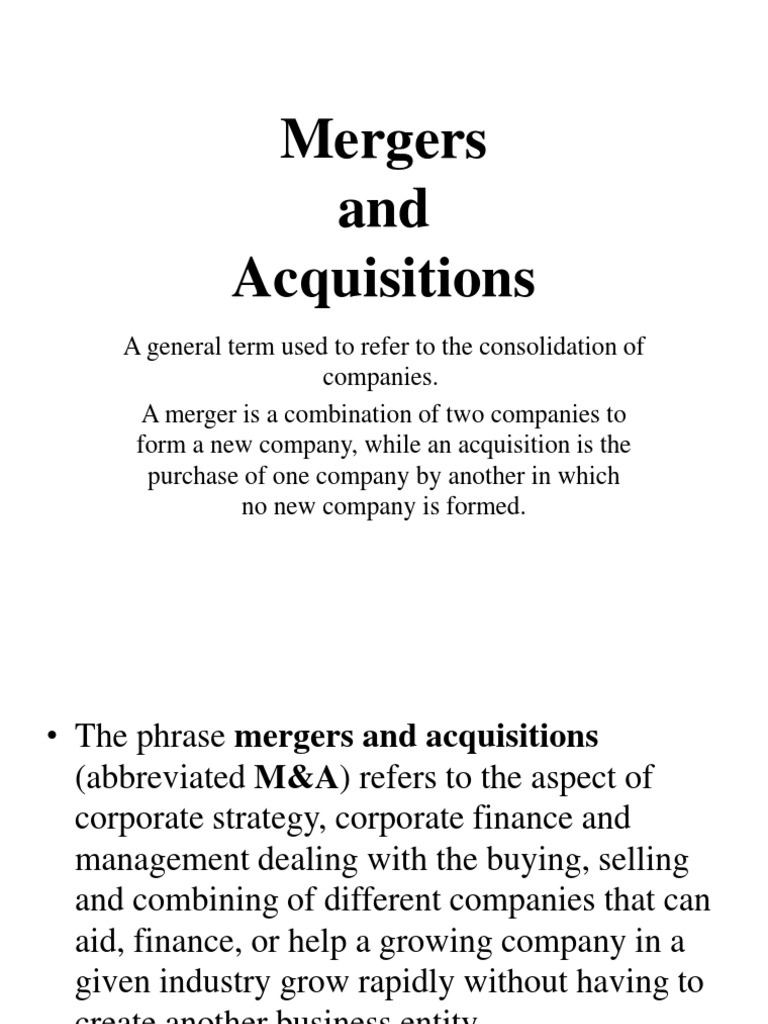 Mergers vs Acquisitions Explained | PDF | Mergers And Acquisitions | Stocks
