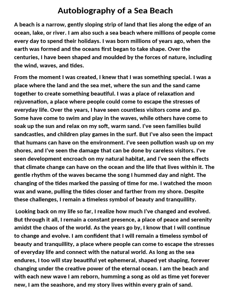 My Life as a Timeless Beach | PDF