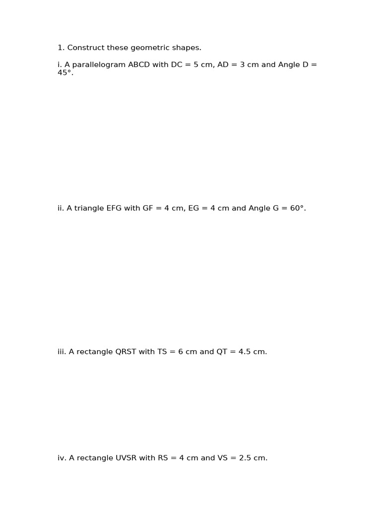 Geometry Shapes for Class 3 Project | PDF