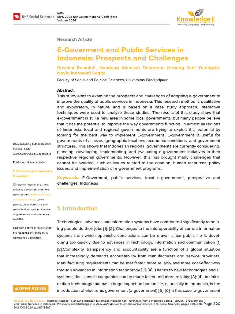 E-Government in Indonesia: Challenges & Prospects | PDF | E Government ...