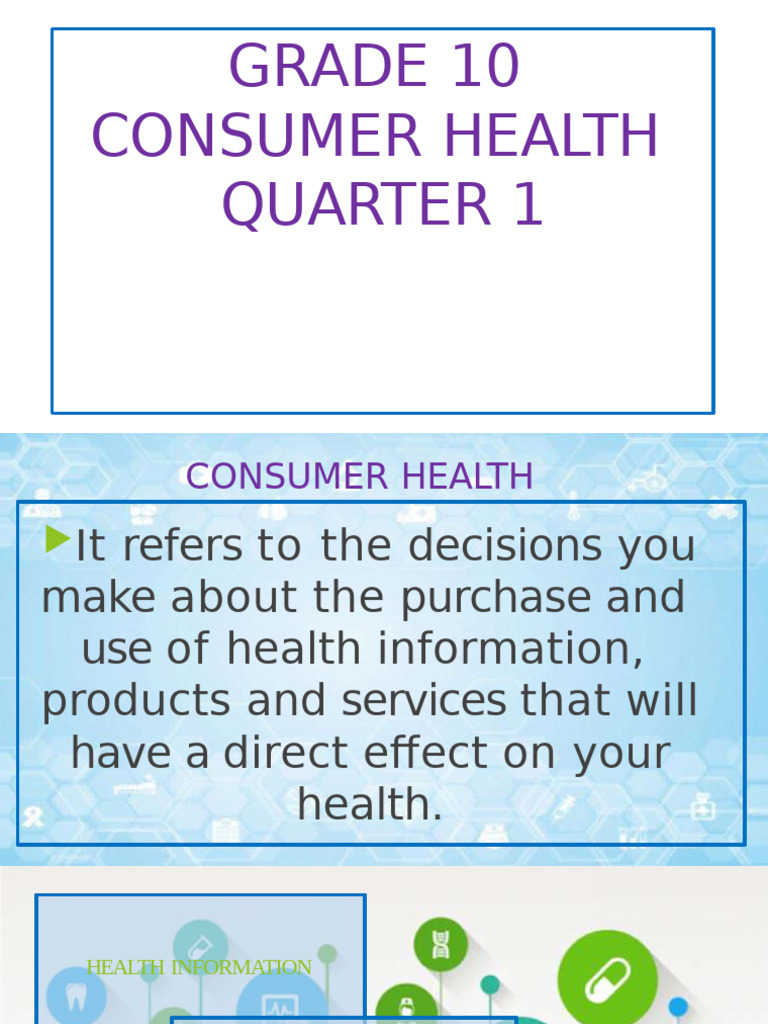 Grade 10 Consumer Health Overview | PDF | Health Professional | Health Care