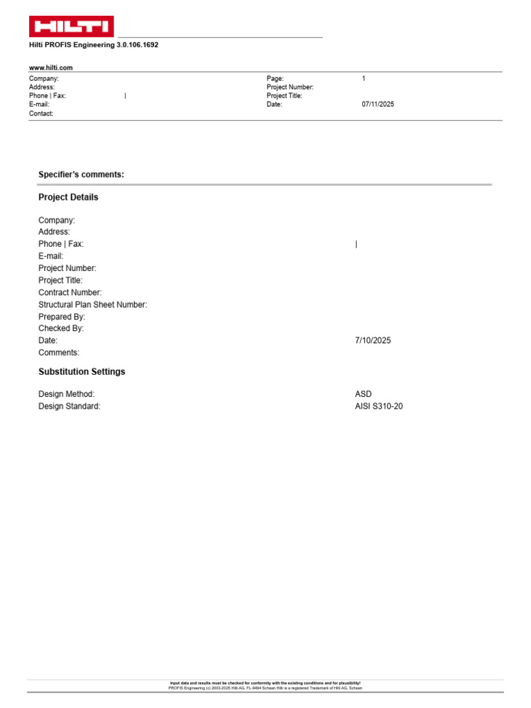 Hilti Fastener Substitution Report | PDF