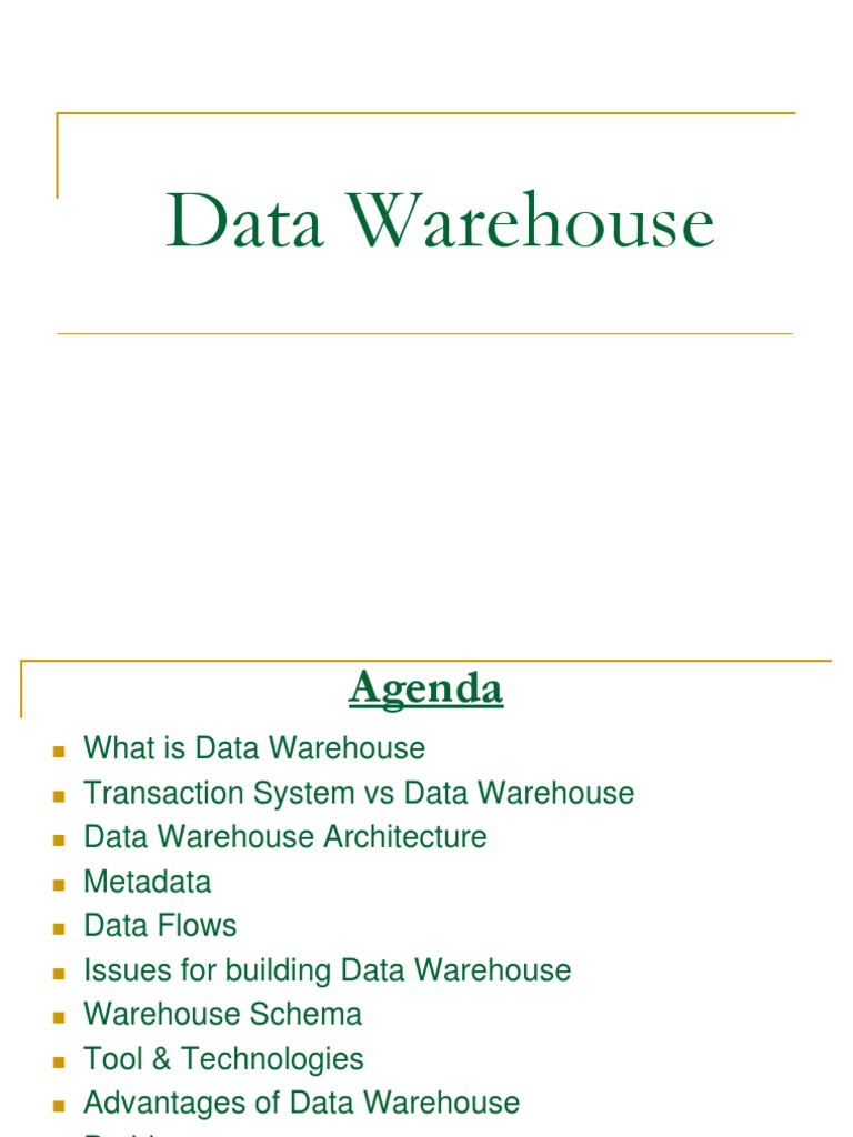 Data Warehouse | PDF | Data Warehouse | Metadata