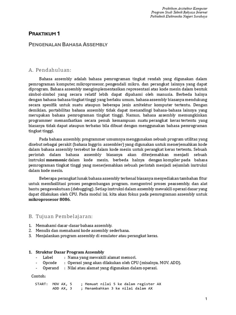 Praktikum 1 | PDF