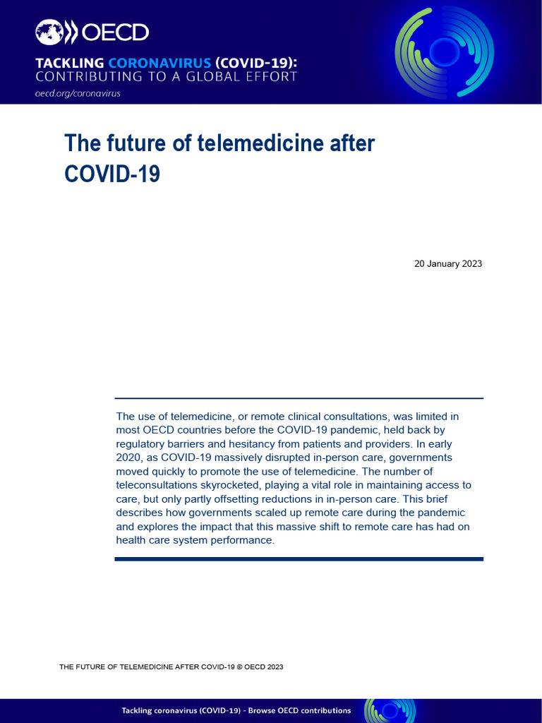 OECD The Future of Telemedicine After COVID-19 | PDF | Health ...