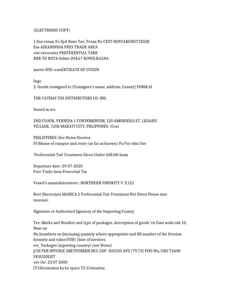 ASEAN Certificate | PDF