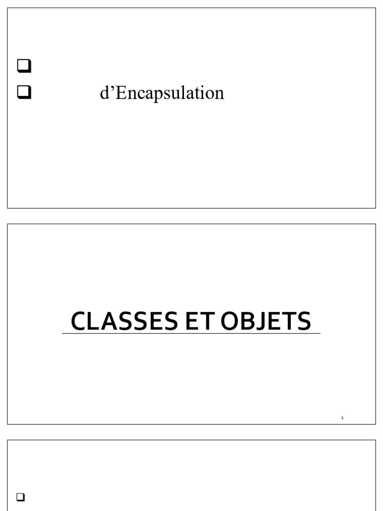Classes et Objets en Programmation Orientée Objet | PDF | Classe ...