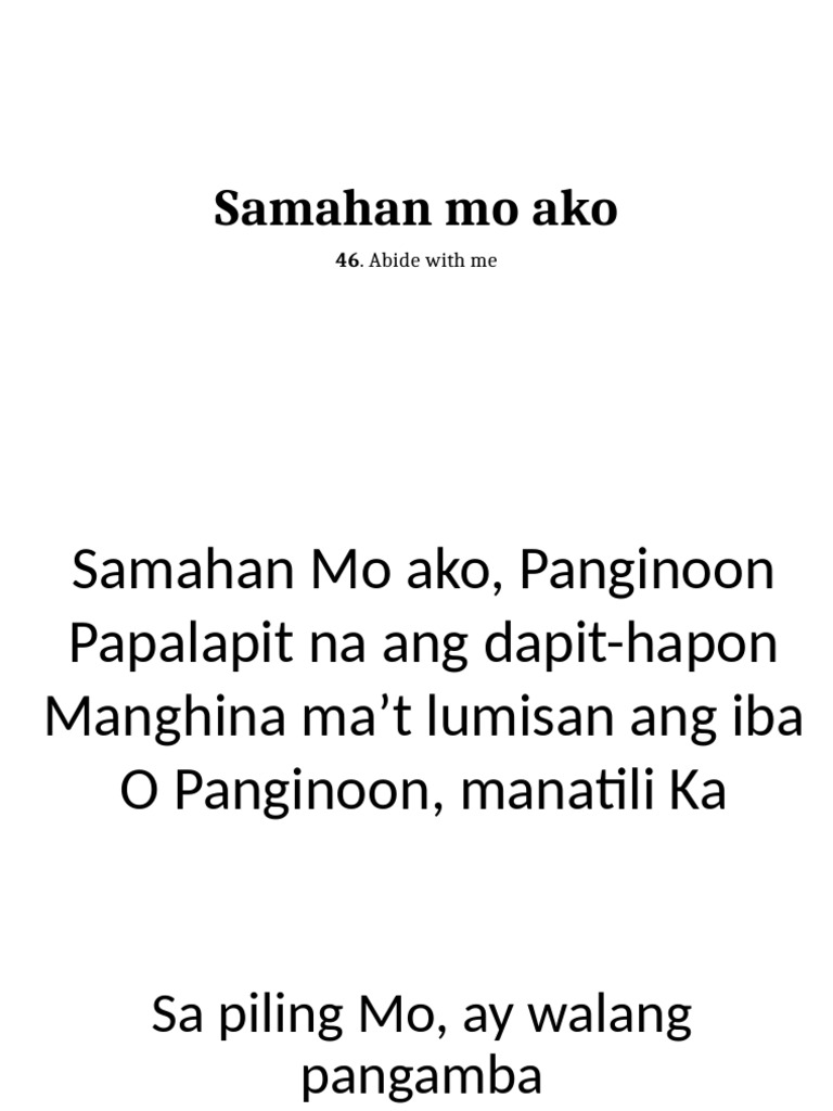 Samahan Mo Ako | PDF