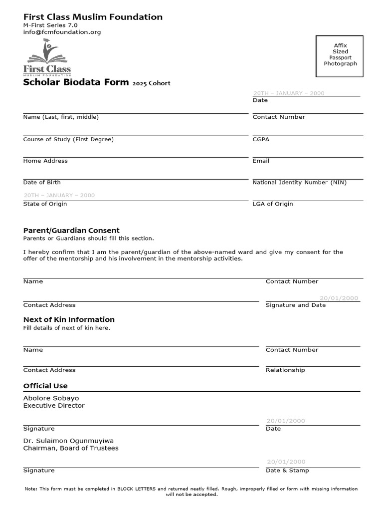 M-First Series 7.0 Acceptance Form | PDF