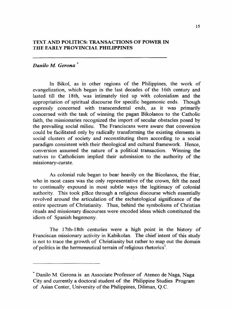 Text and Politics - Transactions of Power in 19th Century Philippines | PDF