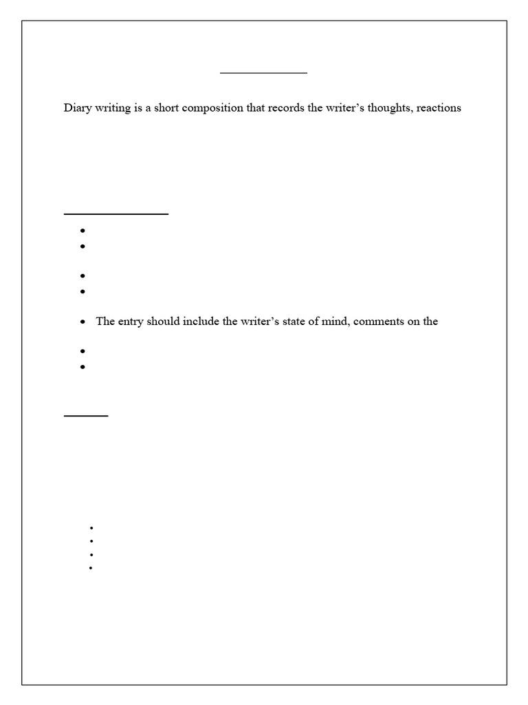 How to Write a Diary Entry | PDF | Psychological Concepts