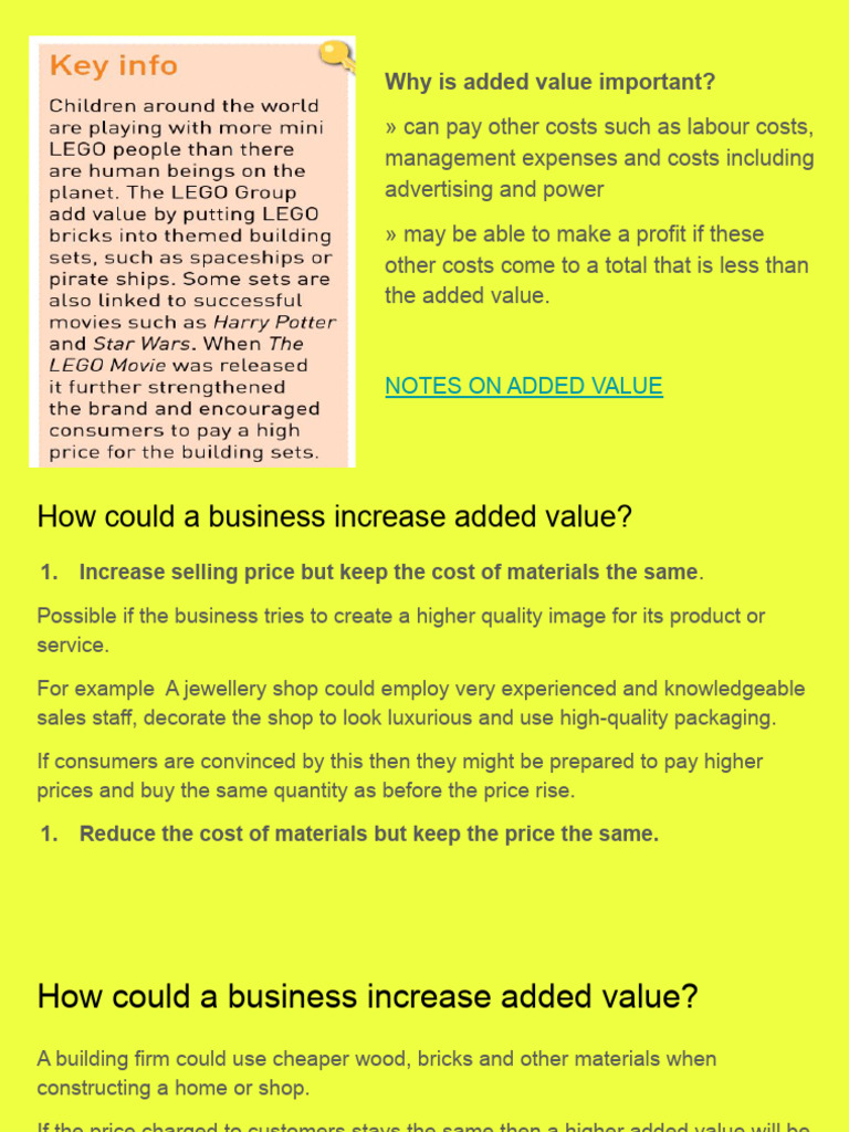 Increasing Added Value in Business | PDF