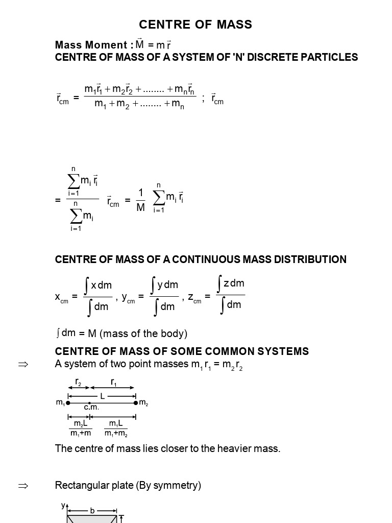 Centre of Mass and Motion Principles | PDF | Force | Collision