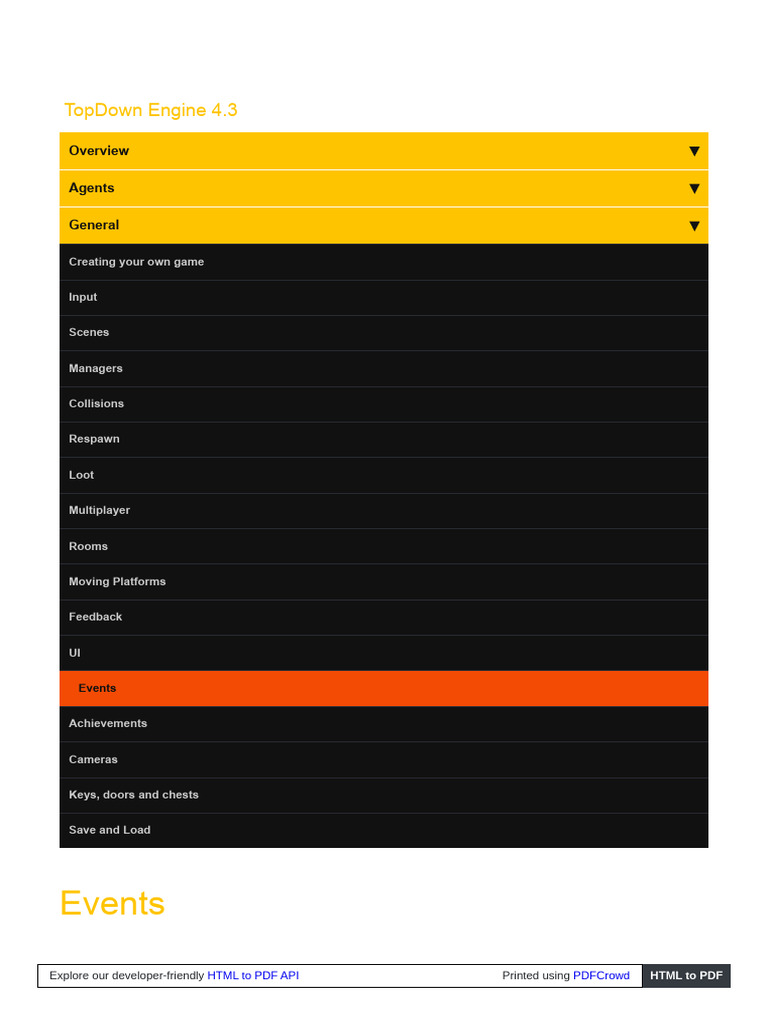 Topdown Engine Docs Moremountains Com Events HTML | PDF | Html ...