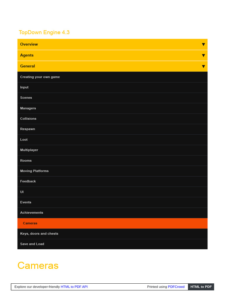 TopDown Engine Camera Documentation | PDF | Html | Rotation