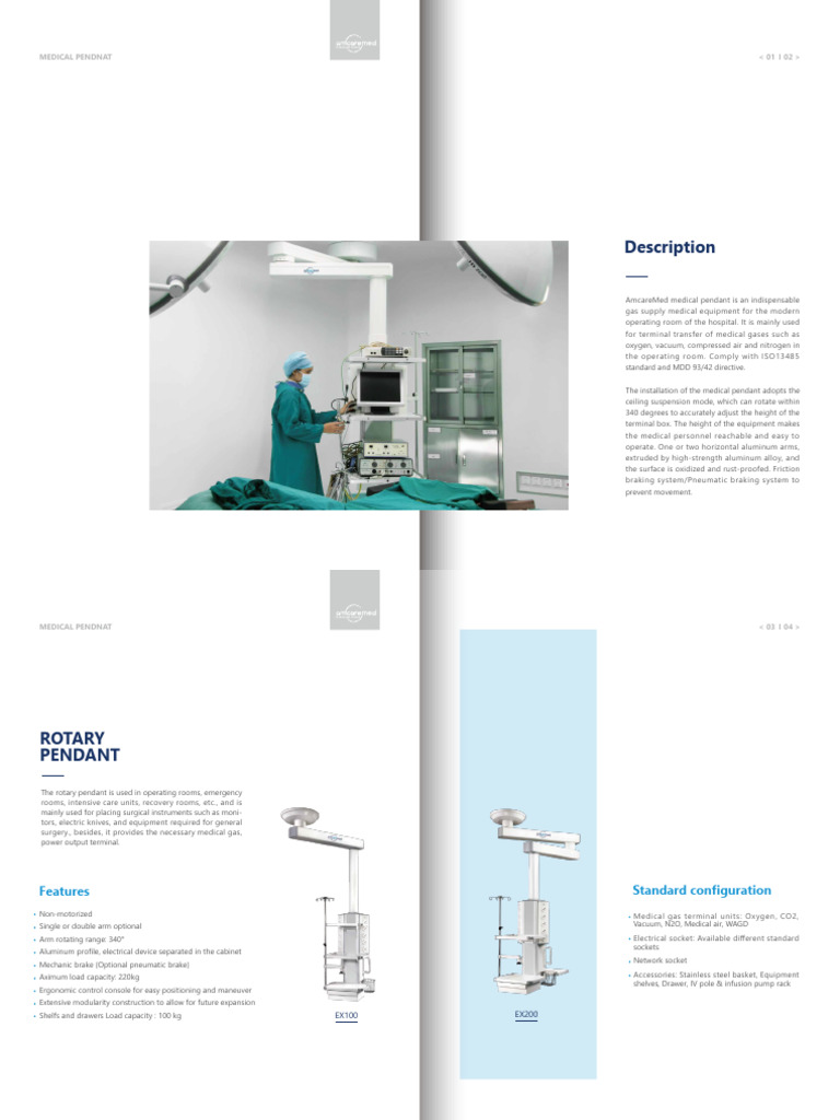 Medical Gas Supply Pendant Systems | PDF | Operating Theater | Gases