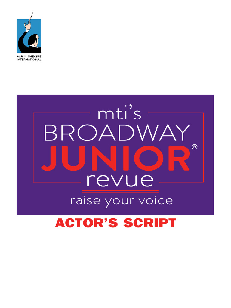 MTI's Raise Your Voice Actor's Script | PDF | Musical Theatre ...