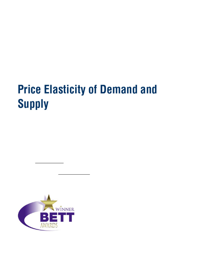 Price Elasticity of Demand & Supply Guide | PDF | Demand | Price ...