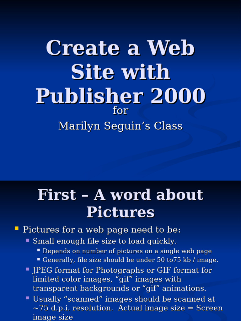 Create A Web Site With Publisher | PDF | Hyperlink | World Wide Web