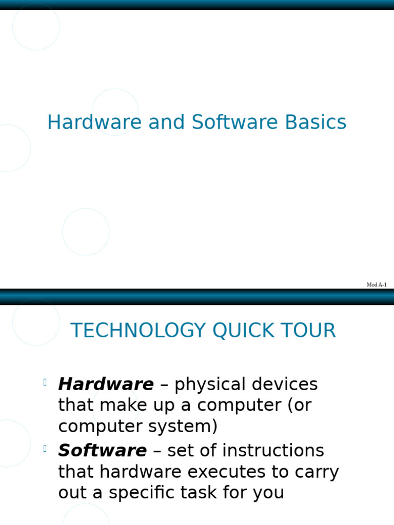 Hardware and Software Overview | PDF | Central Processing Unit ...