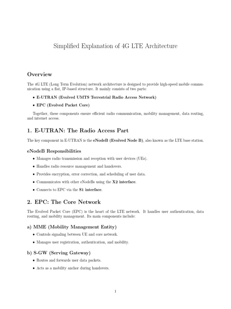 Understanding 4G LTE Network Architecture | PDF