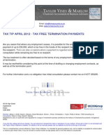 Tax Tip April 2012 - Tax Free Termination Payments: T: 01277 355235 F: 01277 353021 Email: Web