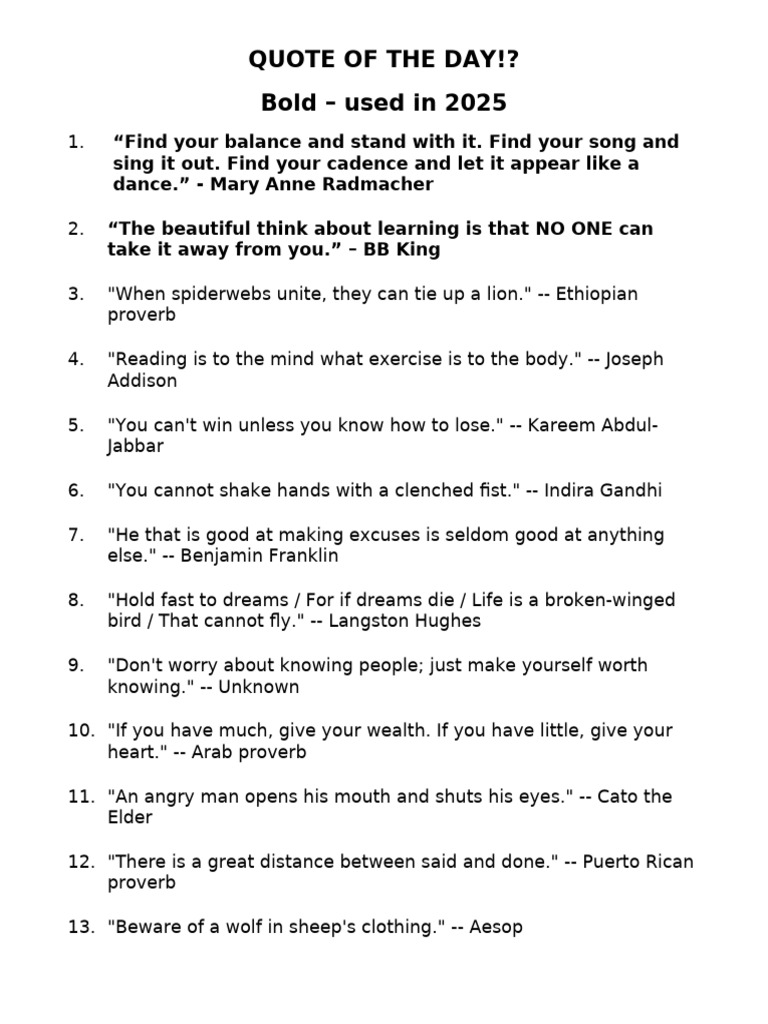 Inspiring Quotes for Daily Motivation | PDF