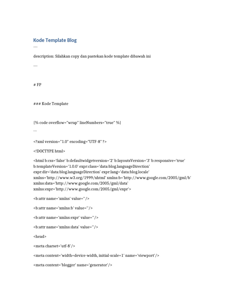 Kode Template untuk Blog | PDF | Human–Computer Interaction | Design