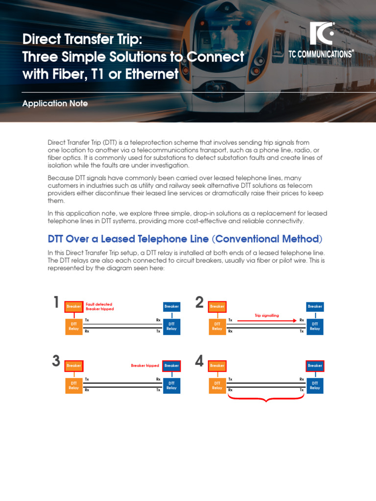 DTT Solutions: Fiber, T1, Ethernet Options | PDF | Relay | Physical ...