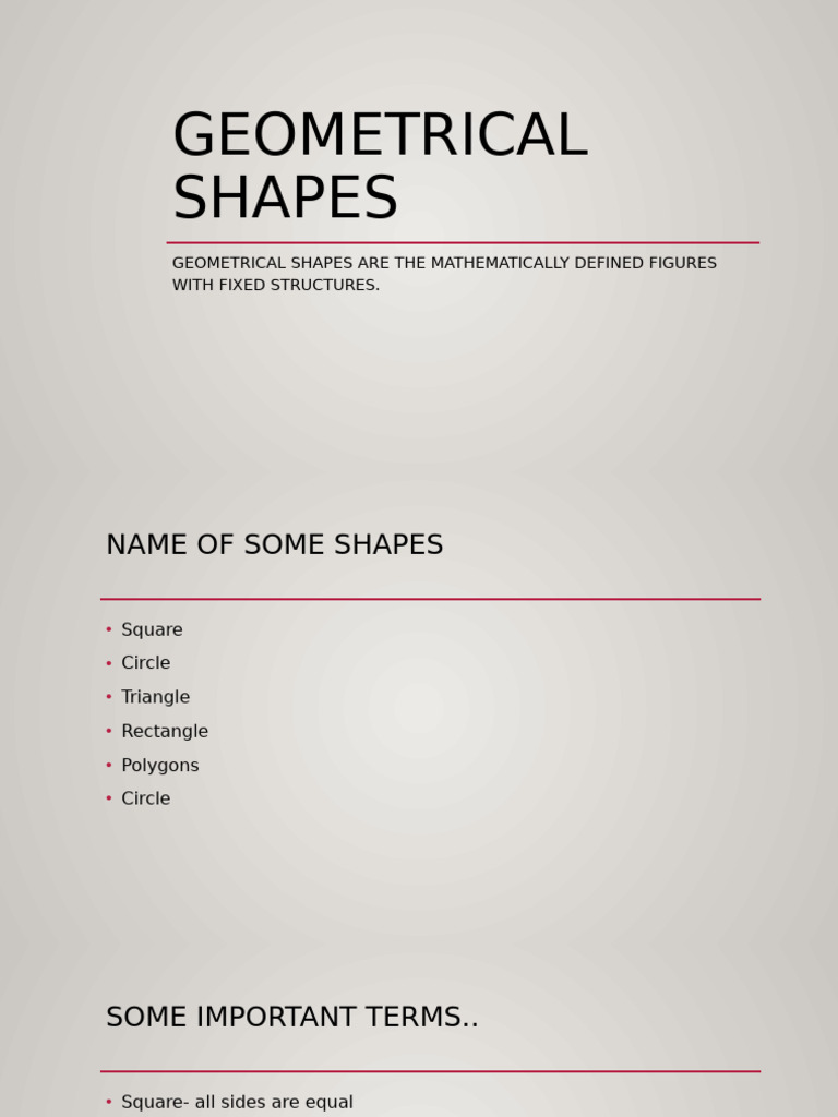 Geometric Shapes Overview | PDF