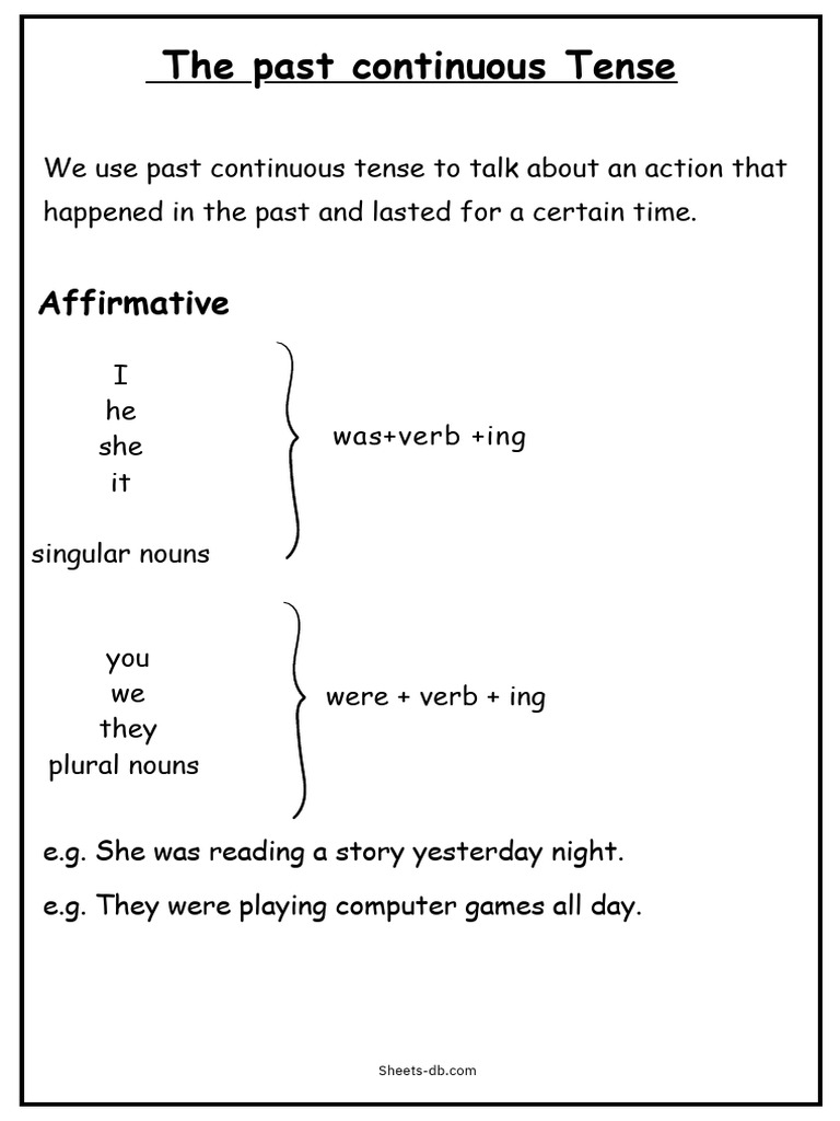Understanding Past Continuous Tense | PDF | Verb | Subject (Grammar)