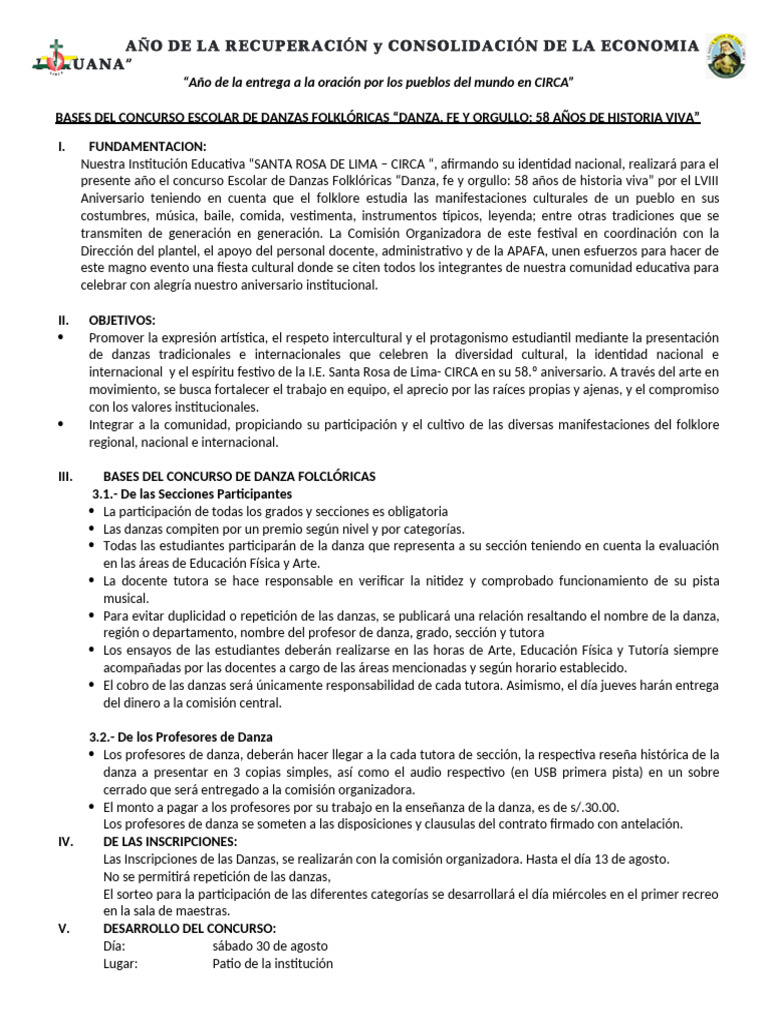 Concurso Escolar de Danzas Folklóricas 2023 | PDF | Bailes | Ritmo
